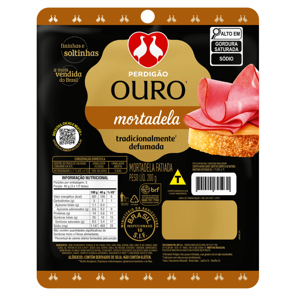 Mortadela Ouro Defumada Perdigão 200g